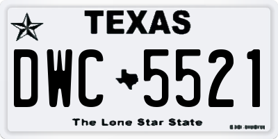 TX license plate DWC5521