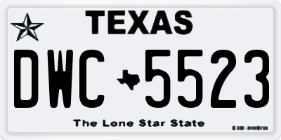 TX license plate DWC5523