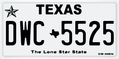 TX license plate DWC5525