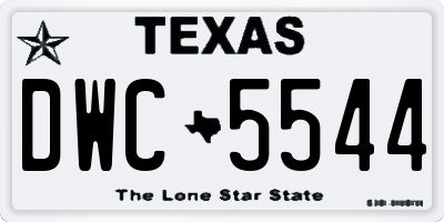 TX license plate DWC5544