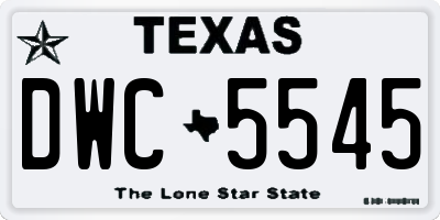 TX license plate DWC5545