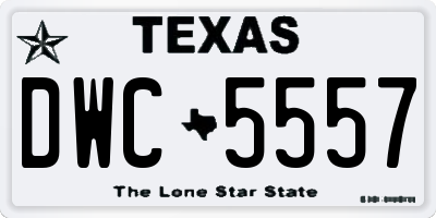 TX license plate DWC5557