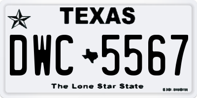 TX license plate DWC5567