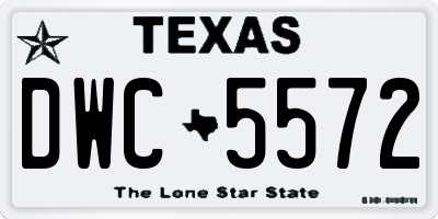TX license plate DWC5572
