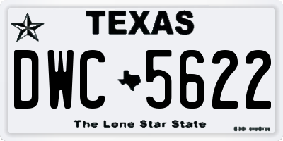 TX license plate DWC5622