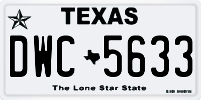 TX license plate DWC5633