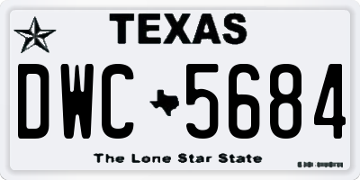 TX license plate DWC5684
