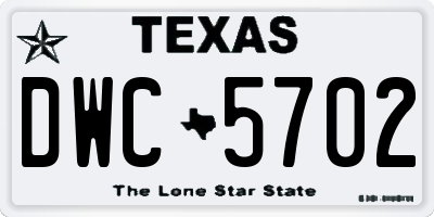 TX license plate DWC5702