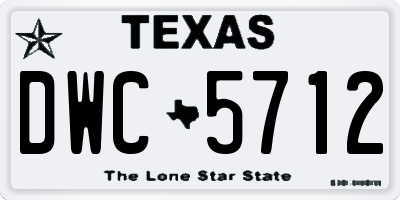 TX license plate DWC5712