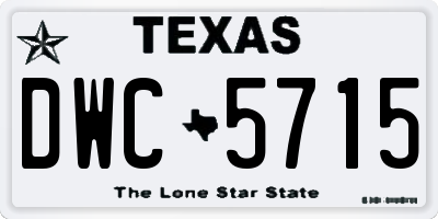 TX license plate DWC5715