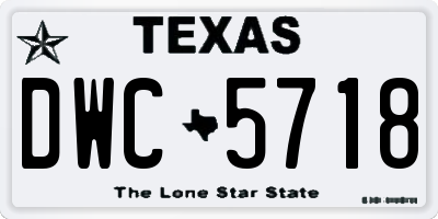 TX license plate DWC5718