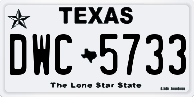 TX license plate DWC5733