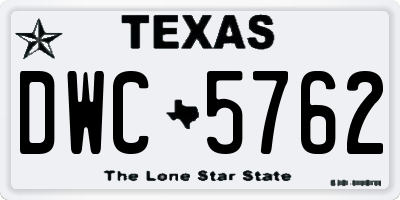 TX license plate DWC5762