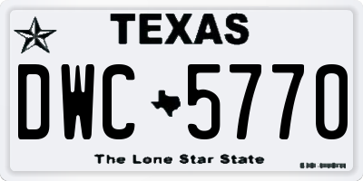 TX license plate DWC5770