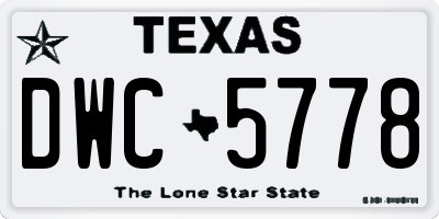 TX license plate DWC5778