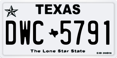 TX license plate DWC5791