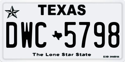TX license plate DWC5798