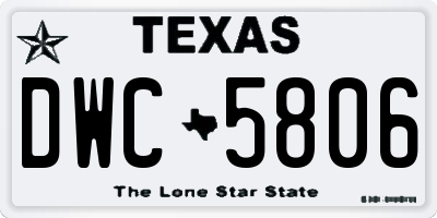 TX license plate DWC5806
