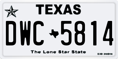 TX license plate DWC5814