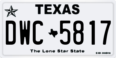 TX license plate DWC5817