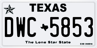 TX license plate DWC5853
