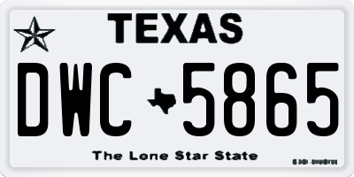 TX license plate DWC5865