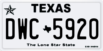 TX license plate DWC5920