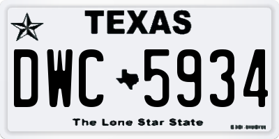 TX license plate DWC5934