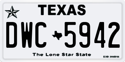 TX license plate DWC5942