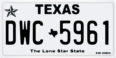 TX license plate DWC5961