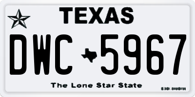 TX license plate DWC5967