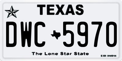 TX license plate DWC5970