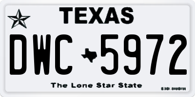 TX license plate DWC5972