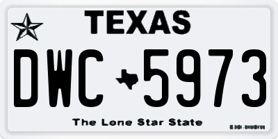 TX license plate DWC5973