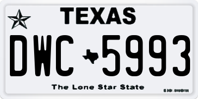 TX license plate DWC5993