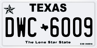TX license plate DWC6009