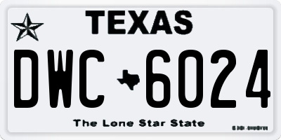 TX license plate DWC6024