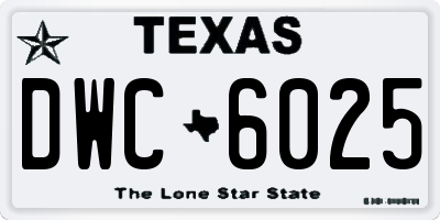 TX license plate DWC6025
