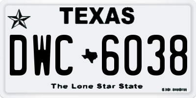 TX license plate DWC6038