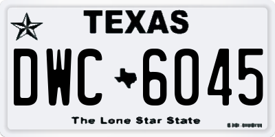 TX license plate DWC6045