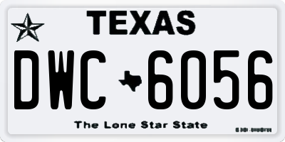 TX license plate DWC6056