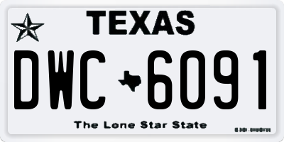 TX license plate DWC6091