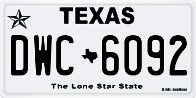 TX license plate DWC6092
