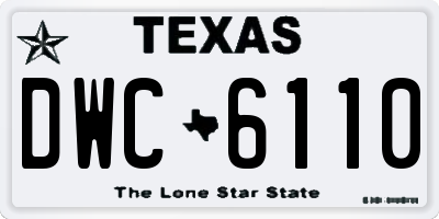 TX license plate DWC6110
