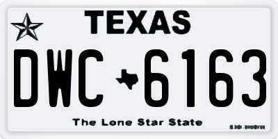 TX license plate DWC6163