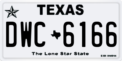 TX license plate DWC6166