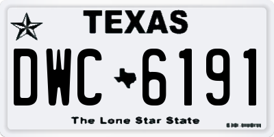 TX license plate DWC6191