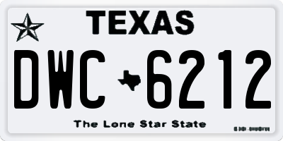 TX license plate DWC6212