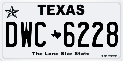 TX license plate DWC6228