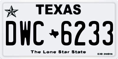 TX license plate DWC6233